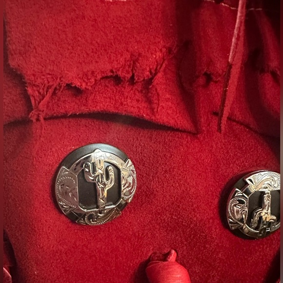 Julie Ewing Design red distressed leather purse cowboy medallion rodeo cowgirl - Picture 4 of 14